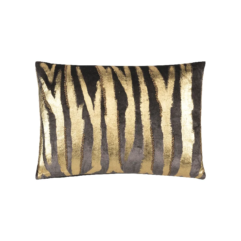 Adele Charcoal Gold Velvet Pillow