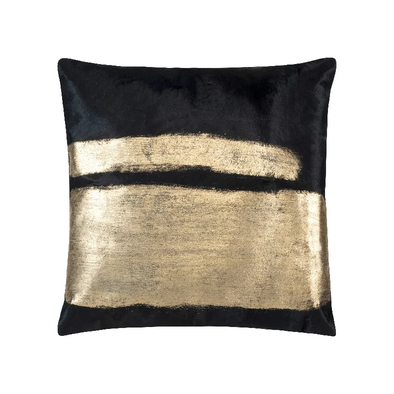 Amai Navy Hairon Hide Velvet Back Pillow