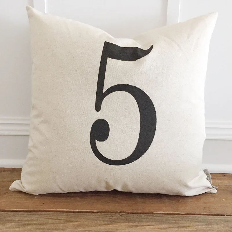 Typography Custom Number Pillow Cover