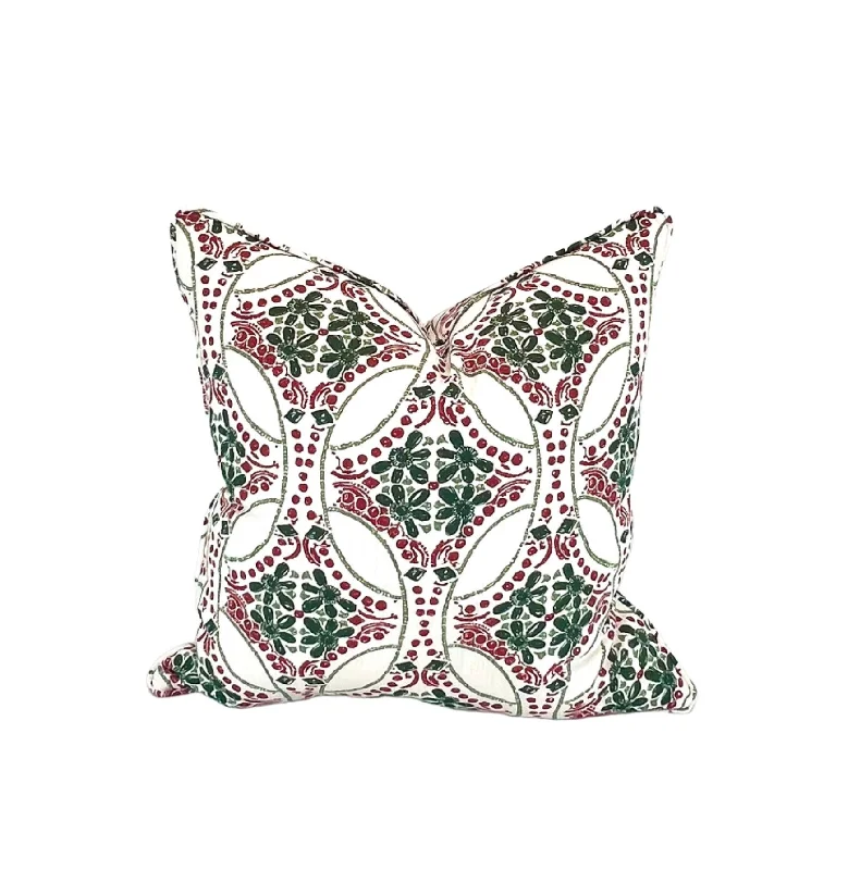 Decorative Pillow Cover in Christmas Eve Linen Berry