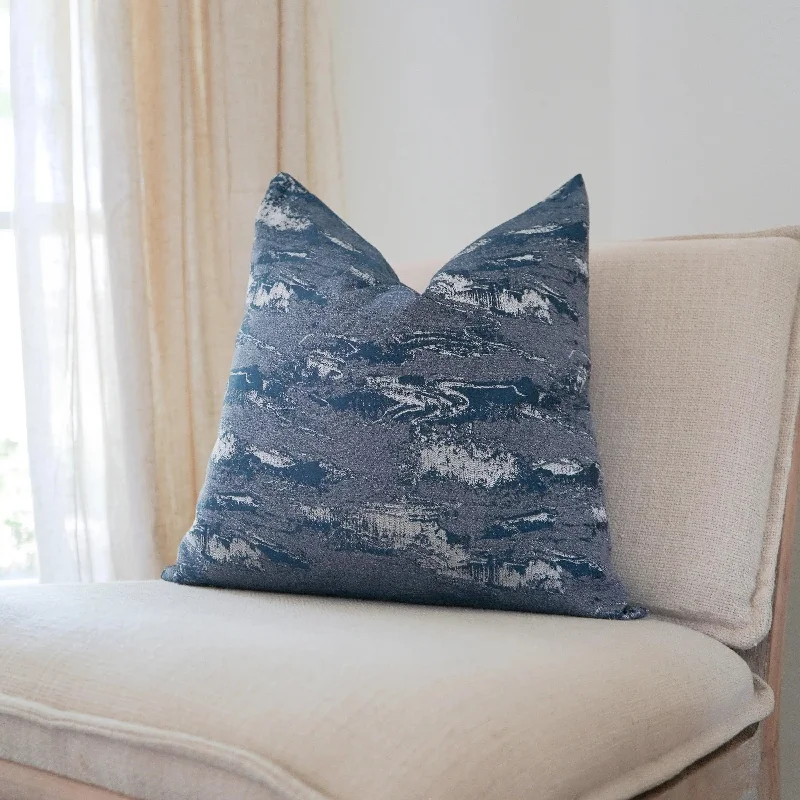 Ella Blue Throw Pillow