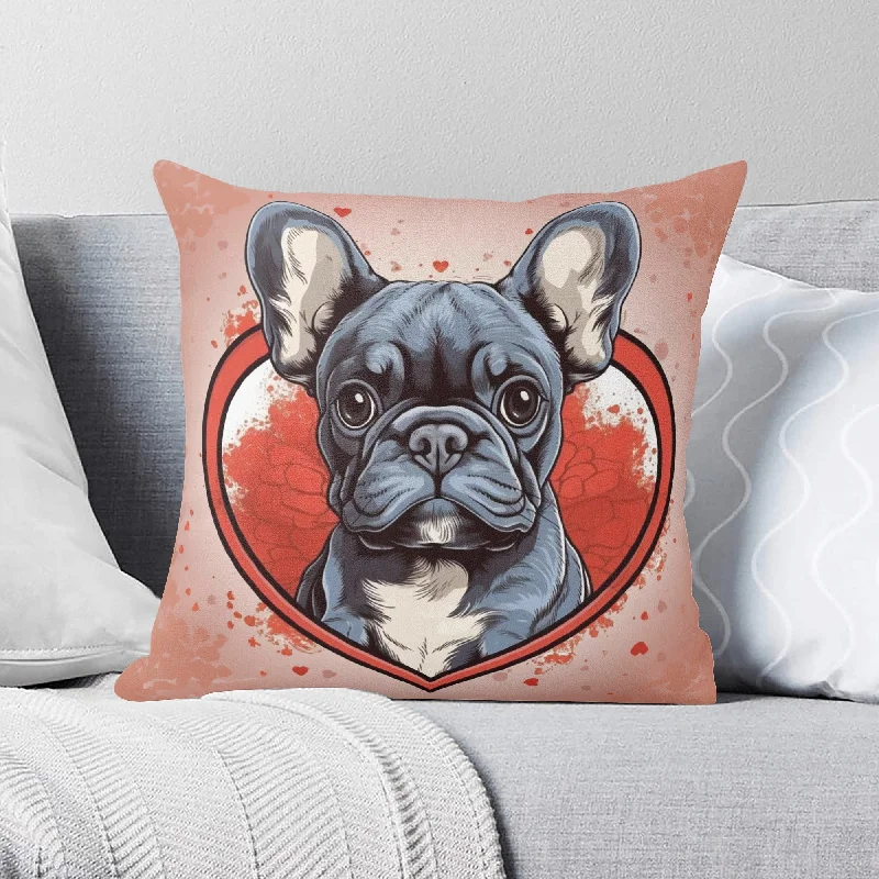 Frenchie Love  -Double Side Printing Pillow Cover