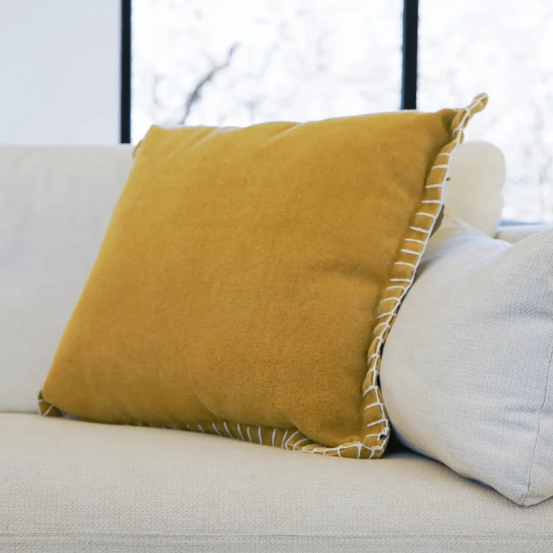 Harlow Throw Pillow, Mustard Yellow