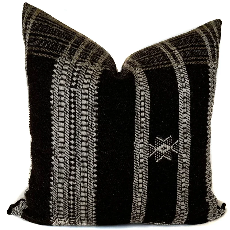 Indian Wool Pillow Cover | Brown + Cream