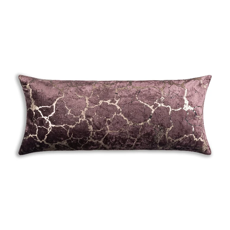 Mila Crackle Abstract Brown Gold Pillow