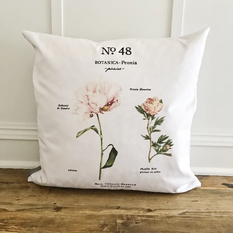 Peony Botanical Pillow Cover (Design 1)