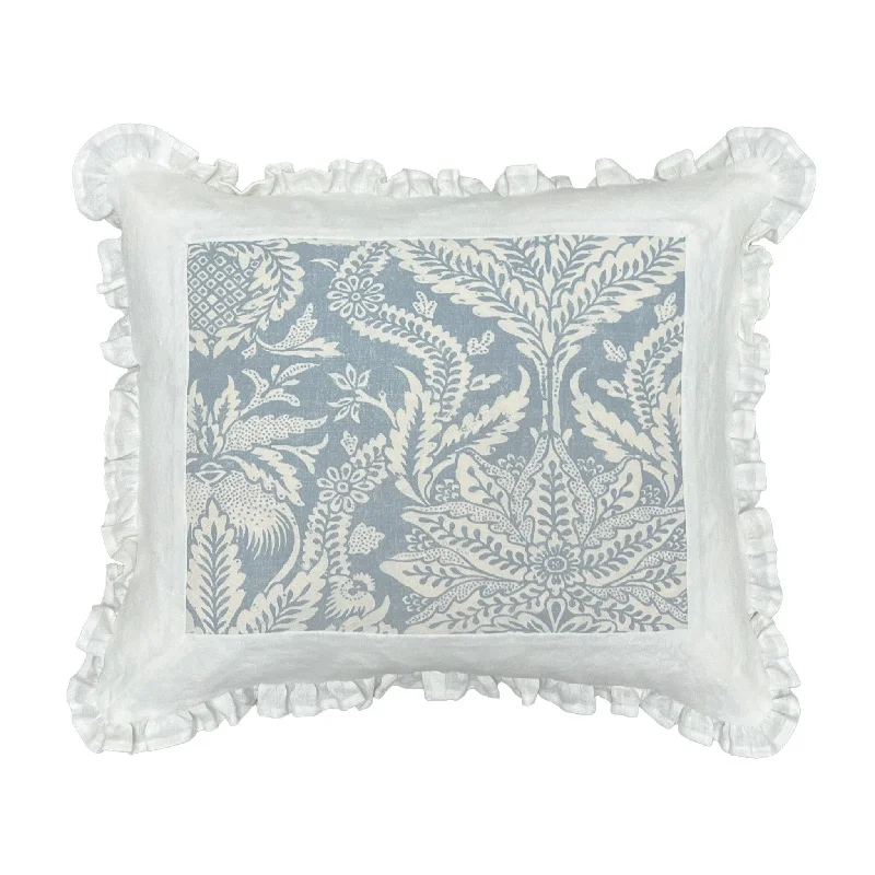 Bennison Liliana Pale Blue on Oyster Linen - 17" x 20" - Pillow 6