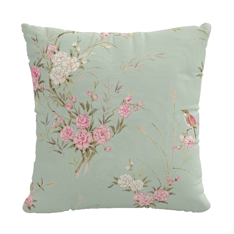 Bird Chinoiserie Sage Pillow