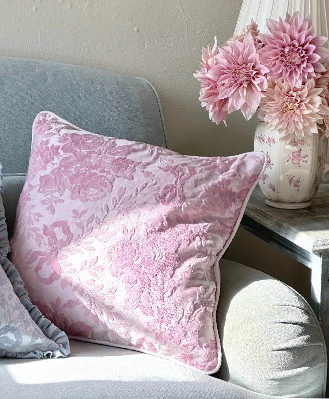 Ribbons and Roses Blush Pillow