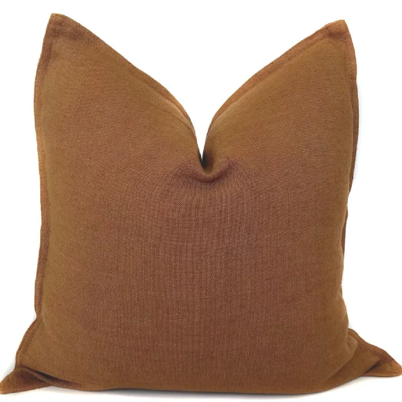 Rust Linen Pillow Cover