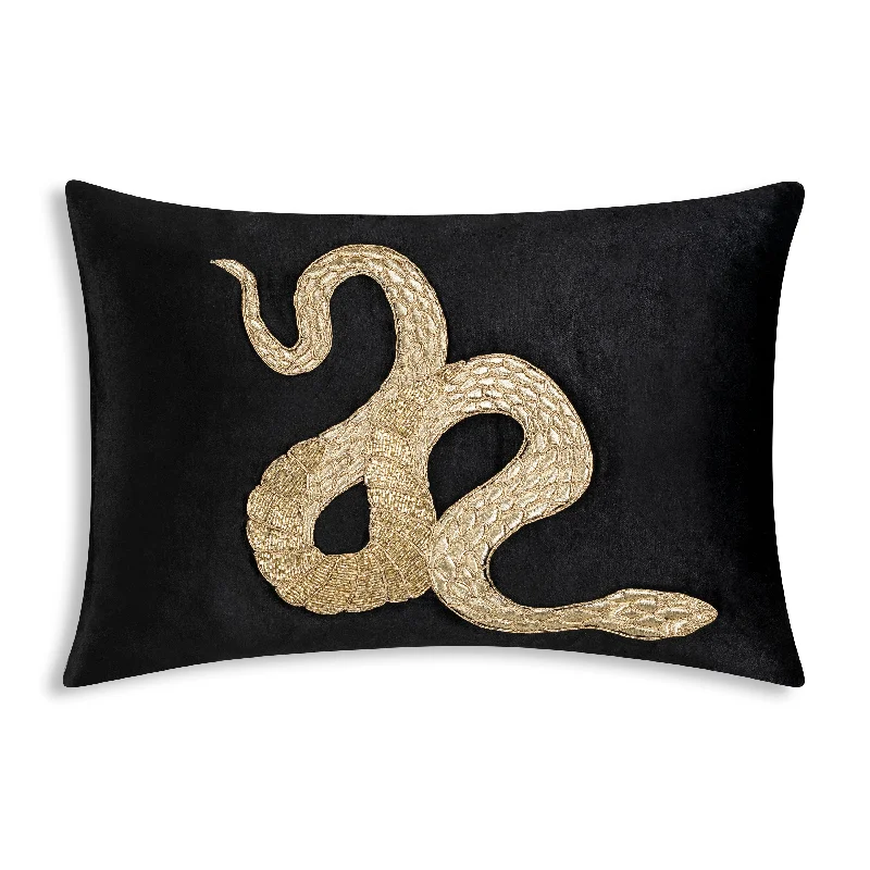 Safara Snake Black Gold Pillow