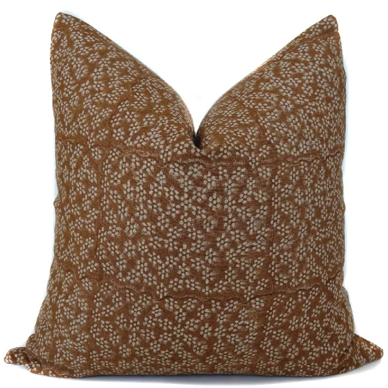 Dia Rust Floral Pillow Cover