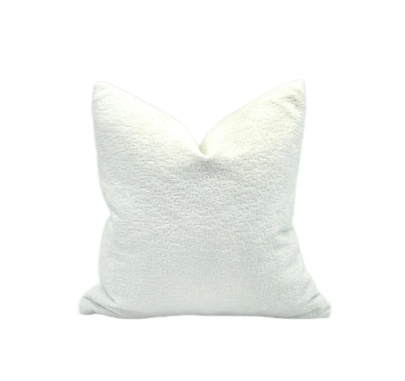 Decorative Pillow Cover in Crypton Hesse Snow Chenille Fabric