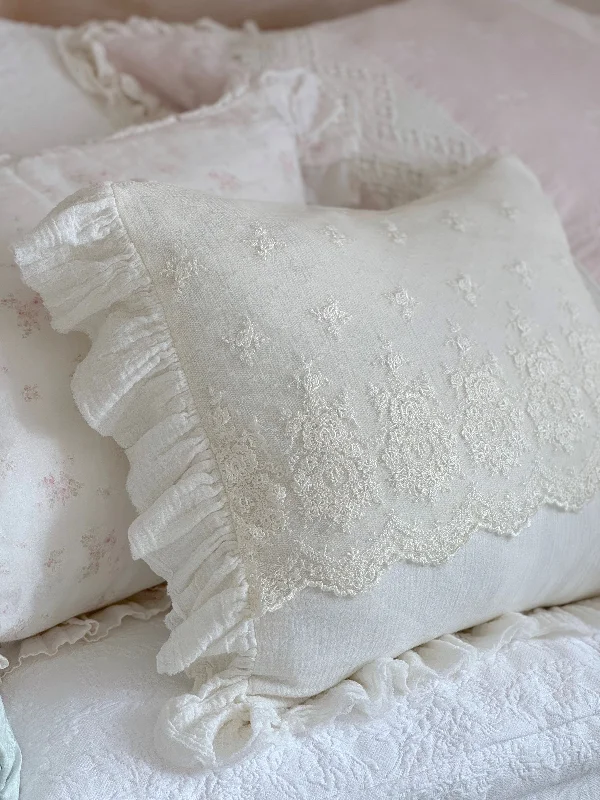 The Wedding Lace Ruffle Pillow