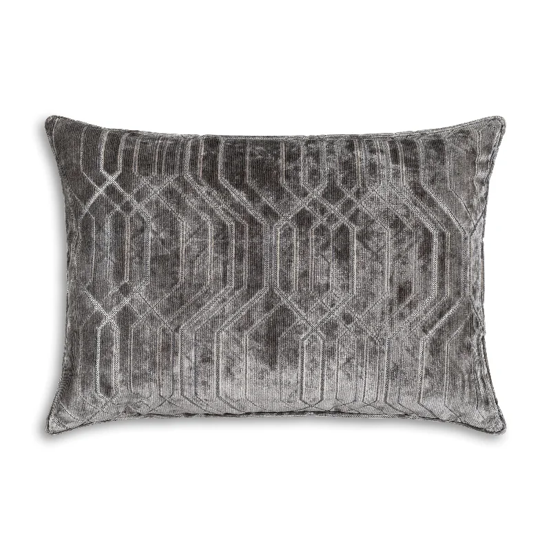 Zira Geometric Light Grey Lumbar Pillow