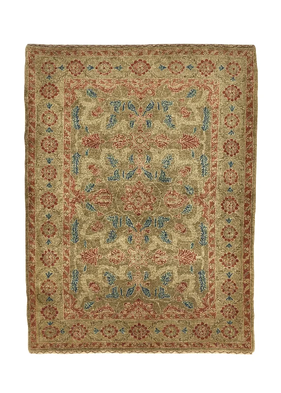 Persian Rug Bijar Handmade Area Traditional 3'7"x4'8" (4x5) Whites/Beige Red Floral Design #30640