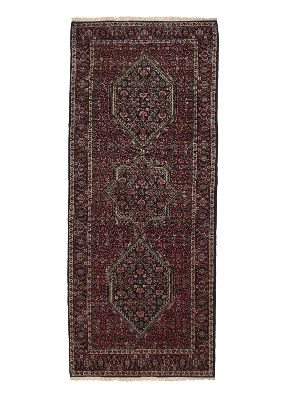 Persian Rug Bijar Handmade Runner Traditional 2'10"x7'1" (3x7) Red Blue Herati Design #35994