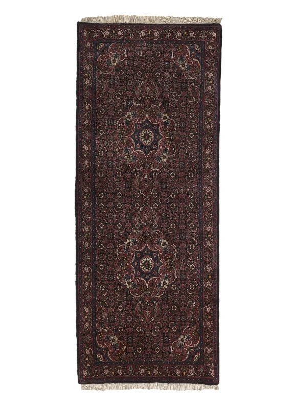 Persian Rug Bijar Handmade Runner Traditional 2'6"x6'7" (3x7) Blue Red Herati Design #25159