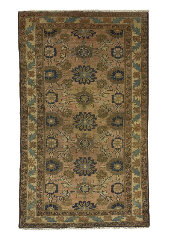 Persian Rug Malayer Handmade Area Antique Tribal 3'3"x5'8" (3x6) Brown Whites/Beige Floral Design #26416