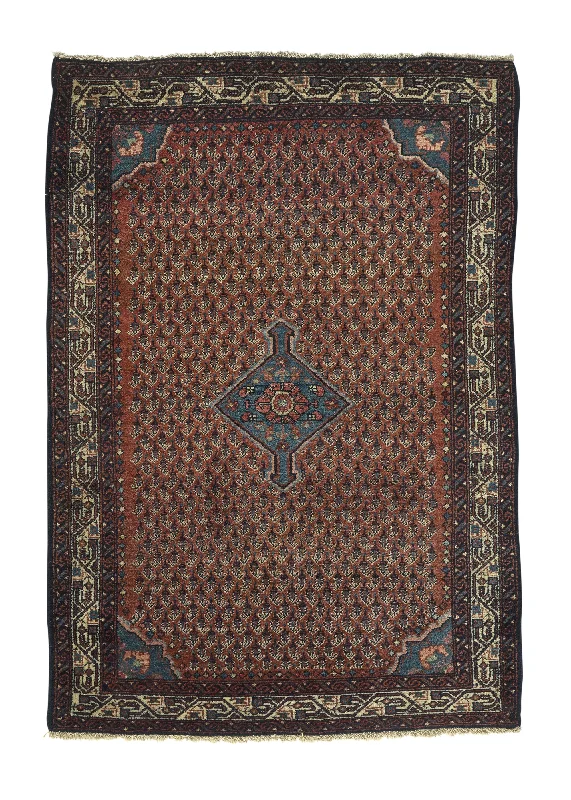 Persian Rug Malayer Handmade Area Tribal 3'5"x5'0" (3x5) Red Paisley/Boteh Design #34596