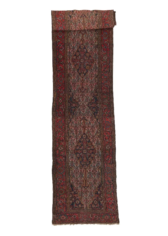 Persian Rug Malayer Handmade Runner Antique Tribal 3'2"x16'2" (3x16) Red Blue Floral Design #31692