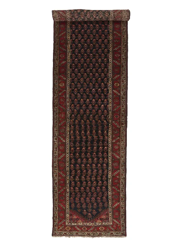 Persian Rug Malayer Handmade Runner Tribal 3'8"x15'9" (4x16) Red Shah Abbasi Floral Design #27878