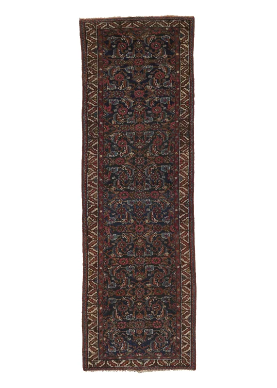 Persian Rug Malayer Handmade Runner Tribal Vintage 3'0"x9'7" (3x10) Blue Herati Design #34976