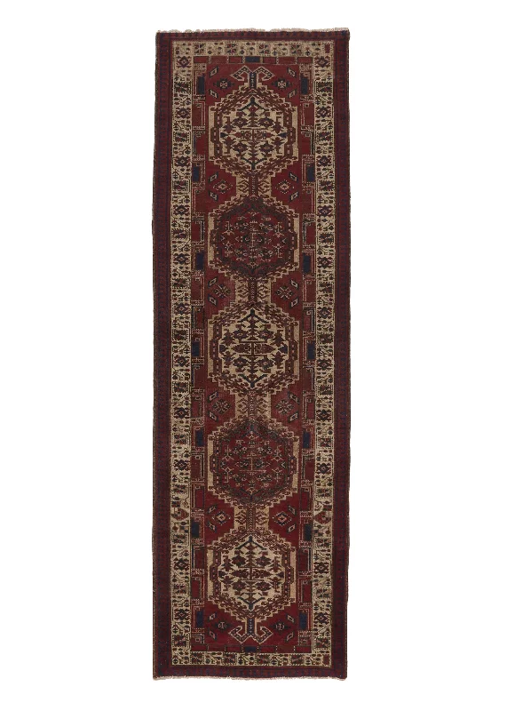 Persian Rug Sarab Handmade Runner Tribal Vintage 3'3"x10'9" (3x11) Red Geometric Design #25100