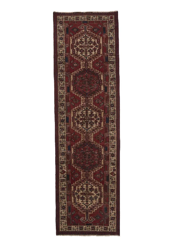 Persian Rug Sarab Handmade Runner Tribal Vintage 3'2"x10'8" (3x11) Red Geometric Design #25101