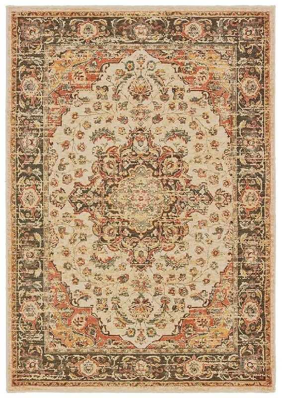 Toscana 9551A Ivory Orange Rug