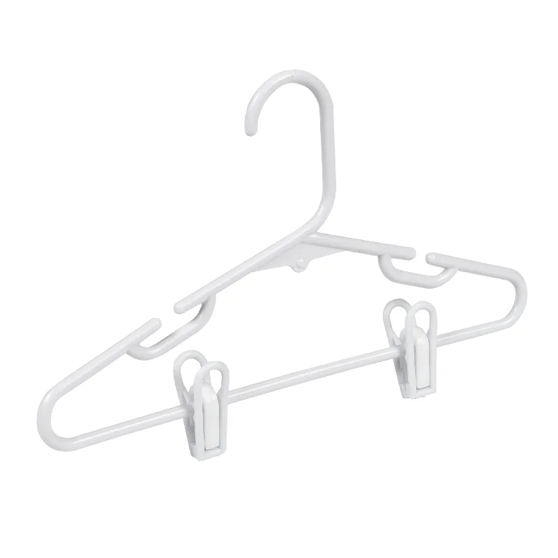 Kids White Clothes Hangers with Clips (18-Pack)