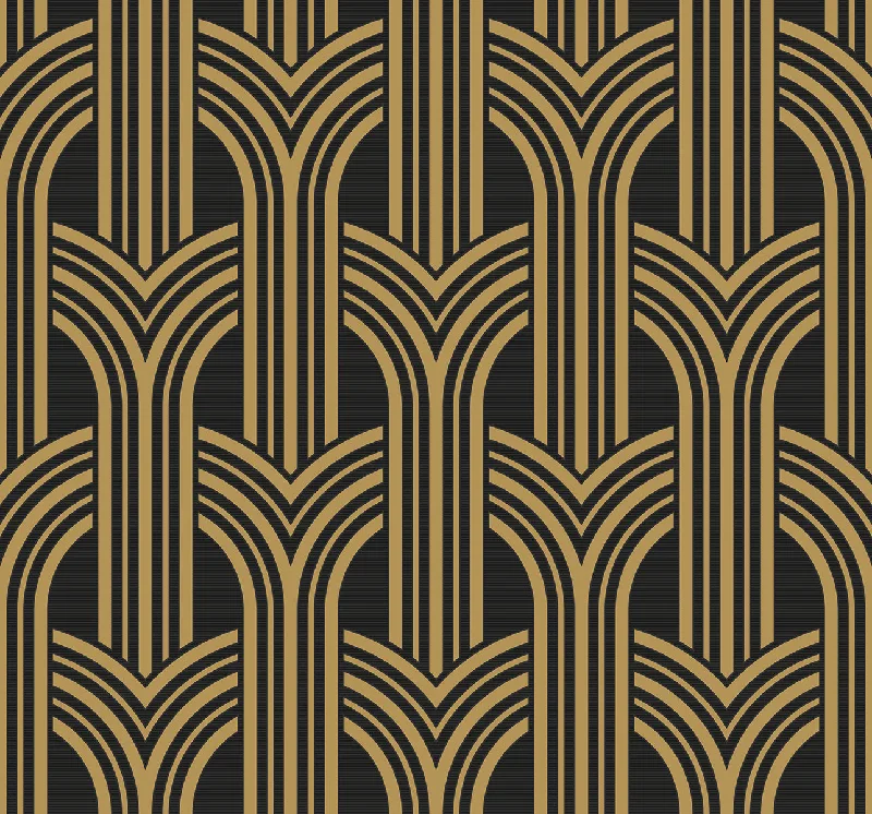 Broadway Arches Antique Gold Wallpaper