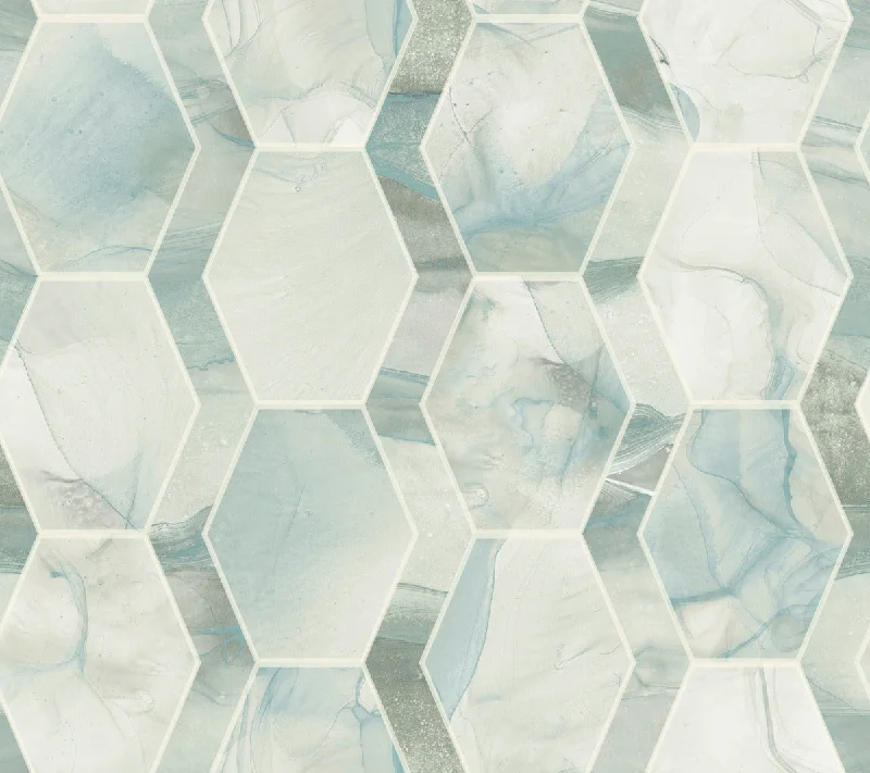 Earthbound Wallpaper in Turquoise from the Modern Nature 2nd Edition