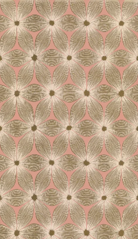 Everlasting Coral/Gold Wallpaper from the Modern Artisan II Collection