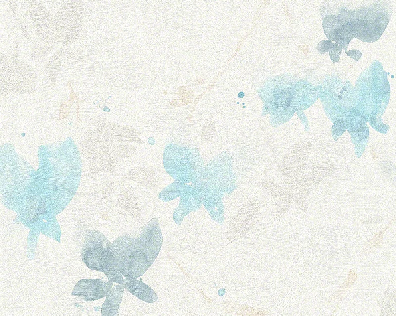 Floral Blossom Wallpaper in Ivory and Light Blue design by BD Wall