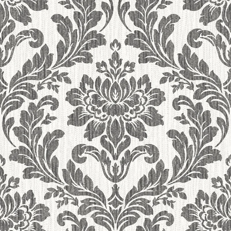 Galois Black Damask Wallpaper from the Radiance Collection