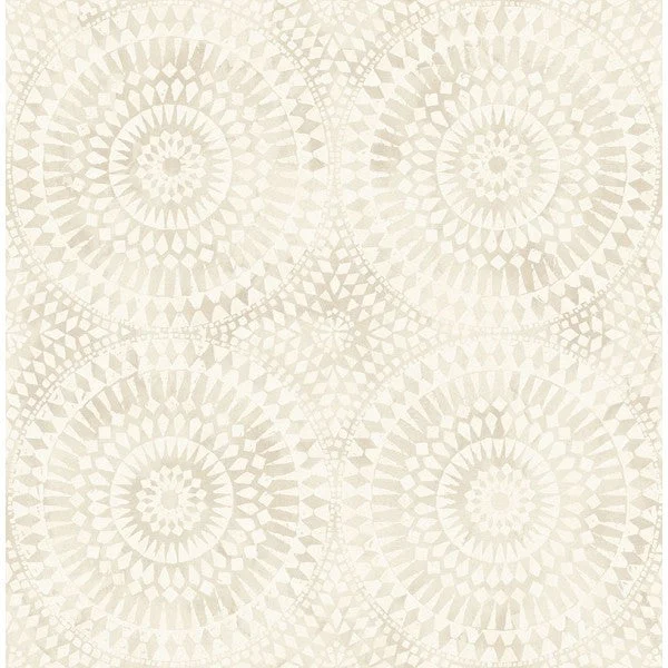 Glisten Circles Wallpaper in Ivory and Pearlescent