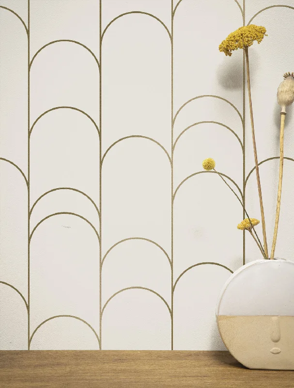 Golden Lines Ivory/Gold MW-067 Wallpaper by Kek Amsterdam