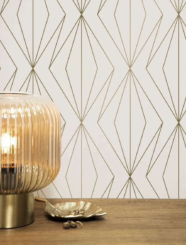 Golden Lines Ivory/Gold MW-072 Wallpaper by Kek Amsterdam