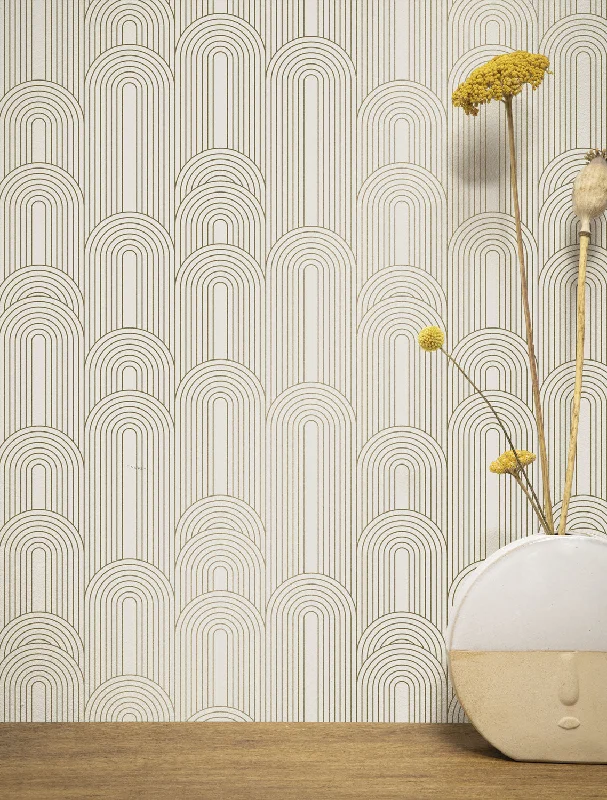 Golden Lines Ivory/Gold MW-077 Wallpaper by Kek Amsterdam