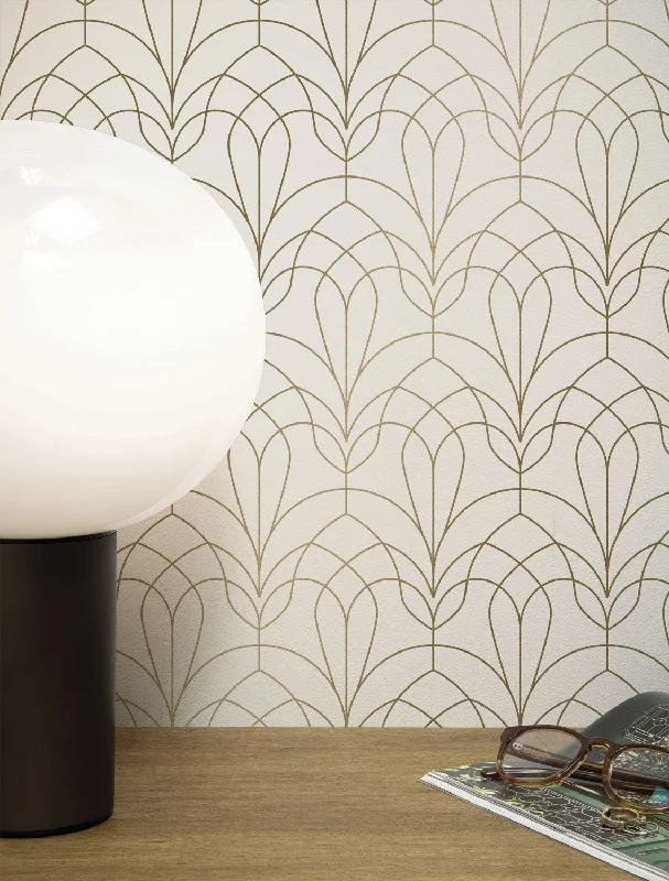 Golden Lines Ivory/Gold MW-082 Wallpaper by Kek Amsterdam