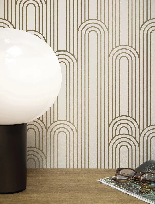 Golden Lines Ivory/Gold MW-087 Wallpaper by Kek Amsterdam