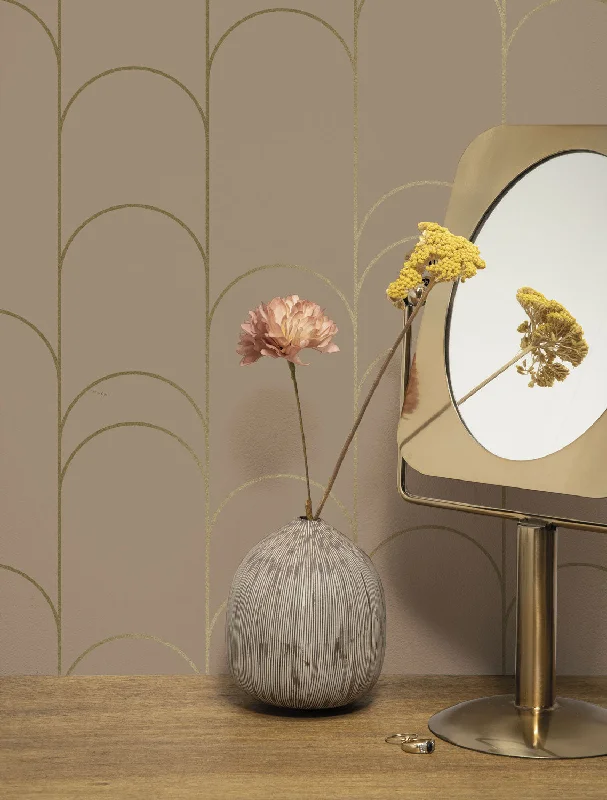 Golden Lines Nude/Gold MW-069 Wallpaper by Kek Amsterdam