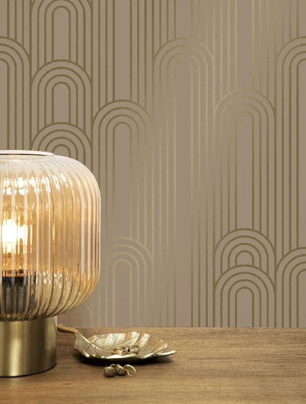 Golden Lines Nude/Gold MW-089 Wallpaper by Kek Amsterdam