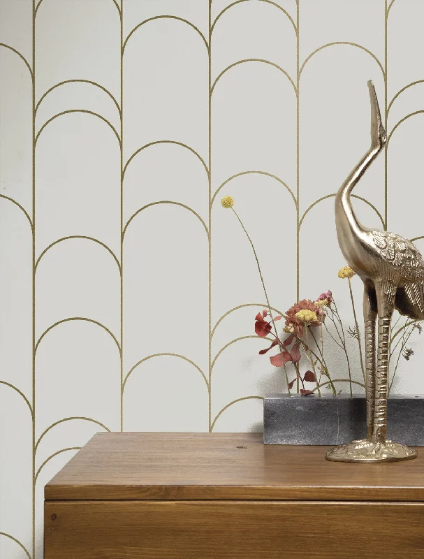 Golden Lines Sand/Gold MW-068 Wallpaper by Kek Amsterdam