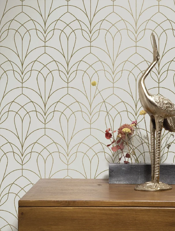 Golden Lines Sand/Gold MW-083 Wallpaper by Kek Amsterdam