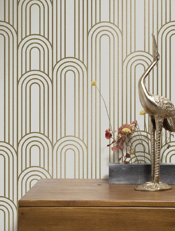 Golden Lines Sand/Gold MW-088 Wallpaper by Kek Amsterdam