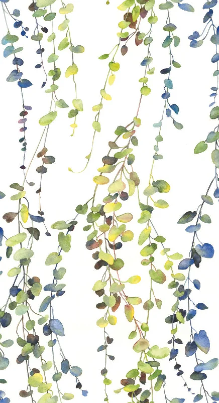 Hanging Watercolor Vines Peel & Stick Wallpaper in Yellow