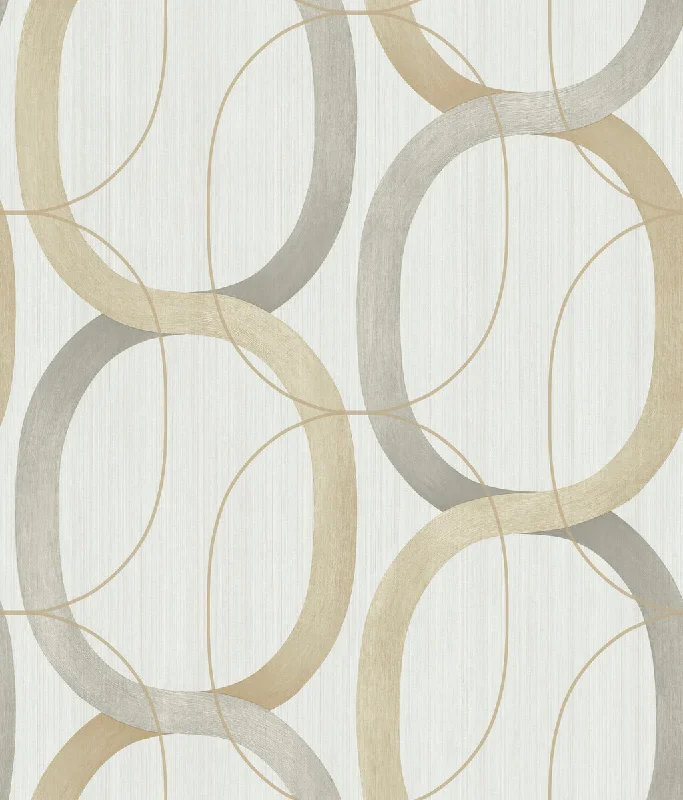 Interlock Wallpaper in Dark Taupe from the Modern Nature 2nd Edition