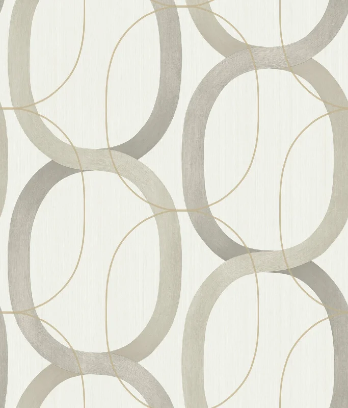 Interlock Wallpaper in Taupe from the Modern Nature 2nd Edition